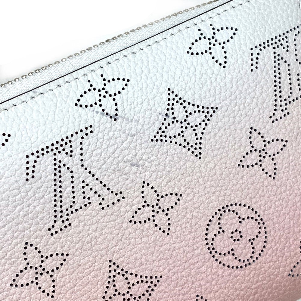 LOUIS VUITTON Long Wallet Purse M80490 monogram mahina leather Pink x White monogram mahina gradation Zippy wallet Women Used Authentic