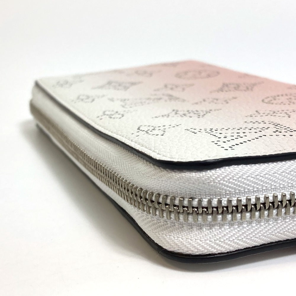LOUIS VUITTON Long Wallet Purse M80490 monogram mahina leather Pink x White monogram mahina gradation Zippy wallet Women Used Authentic