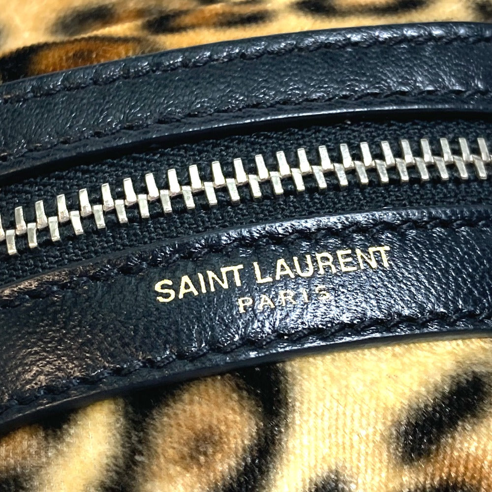SAINT LAURENT PARIS Bag charm 441911 Velor Brown Leopard Mini Backpack