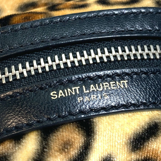 SAINT LAURENT PARIS Bag charm 441911 Velor Brown Leopard Mini Backpack