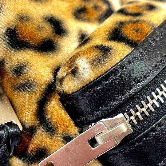 SAINT LAURENT PARIS Bag charm 441911 Velor Brown Leopard Mini Backpack