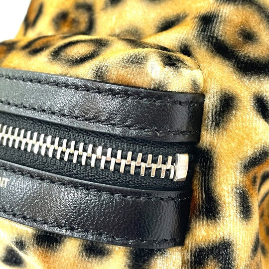 SAINT LAURENT PARIS Bag charm 441911 Velor Brown Leopard Mini Backpack