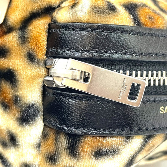 SAINT LAURENT PARIS Bag charm 441911 Velor Brown Leopard Mini Backpack
