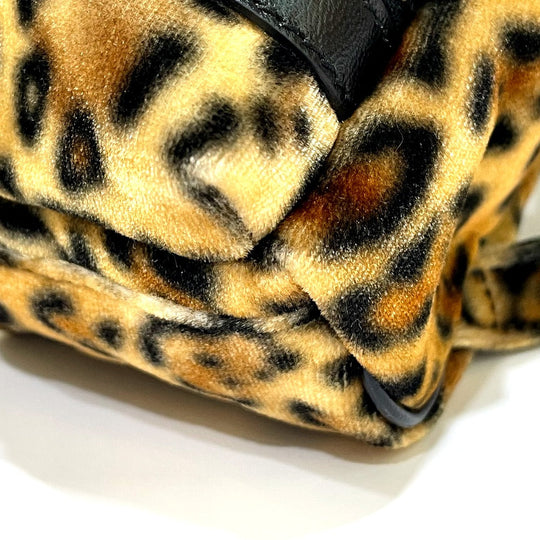 SAINT LAURENT PARIS Bag charm 441911 Velor Brown Leopard Mini Backpack