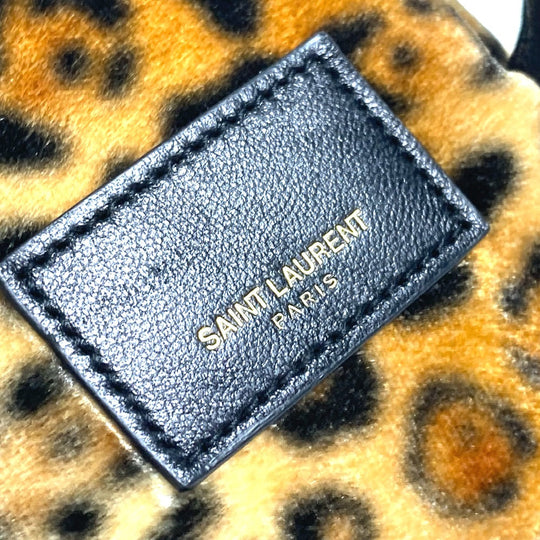SAINT LAURENT PARIS Bag charm 441911 Velor Brown Leopard Mini Backpack