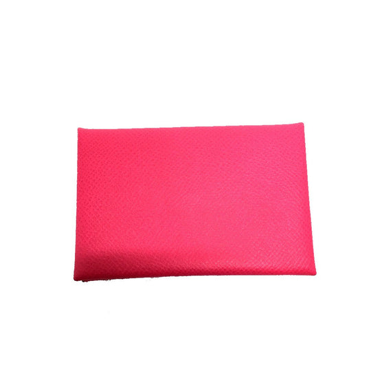 HERMES Card Case Epsom pink Bifold Wallet Calvi Women Secondhand Authentic