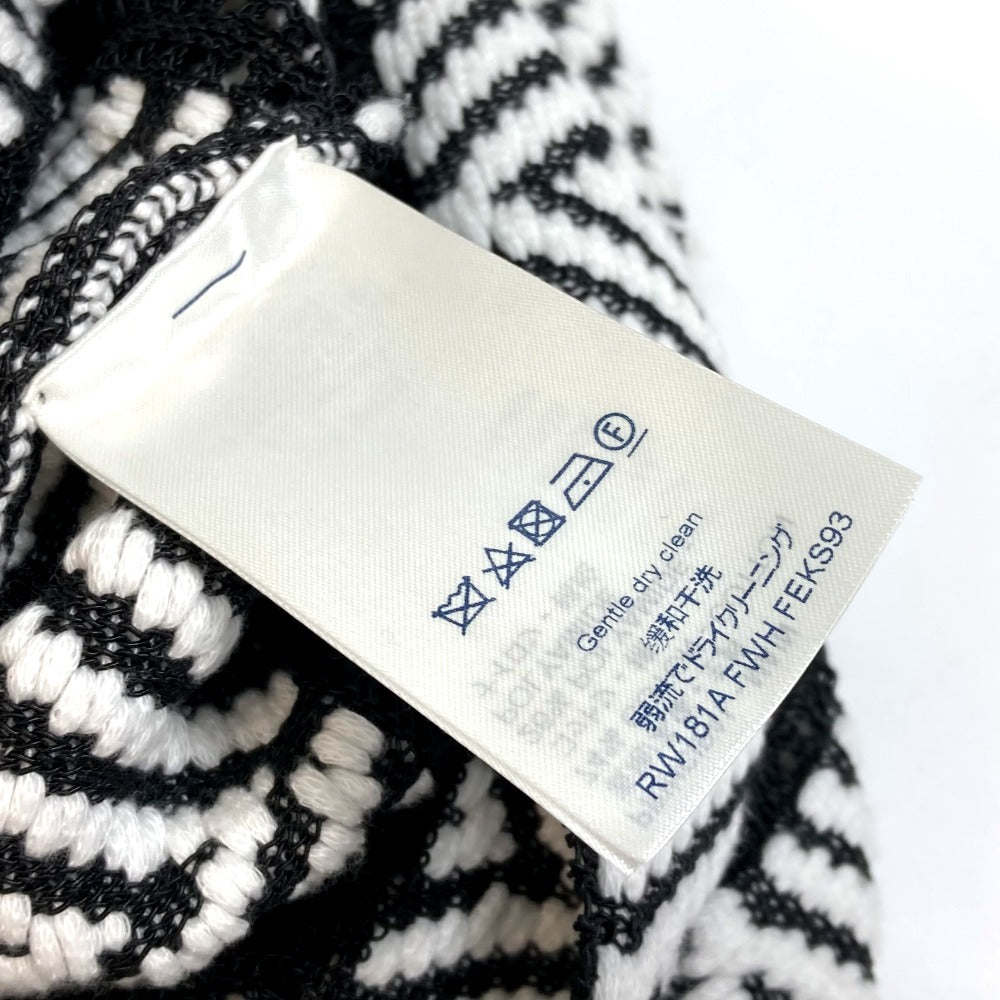 LOUIS VUITTON knit 1A3XJH Cotton, Nylon White x black Chevron stitch Jacquard Women XS Used Authentic