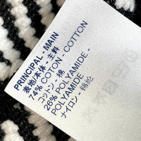 LOUIS VUITTON knit 1A3XJH Cotton, Nylon White x black Chevron stitch Jacquard Women XS Used Authentic