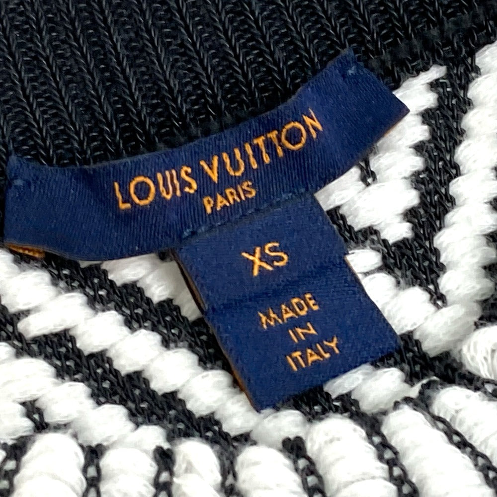 LOUIS VUITTON knit 1A3XJH Cotton, Nylon White x black Chevron stitch Jacquard Women XS Used Authentic