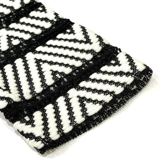 LOUIS VUITTON knit 1A3XJH Cotton, Nylon White x black Chevron stitch Jacquard Women XS Used Authentic