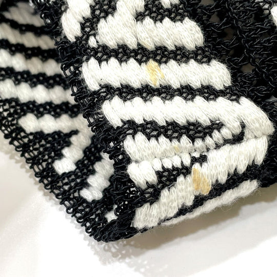 LOUIS VUITTON knit 1A3XJH Cotton, Nylon White x black Chevron stitch Jacquard Women XS Used Authentic