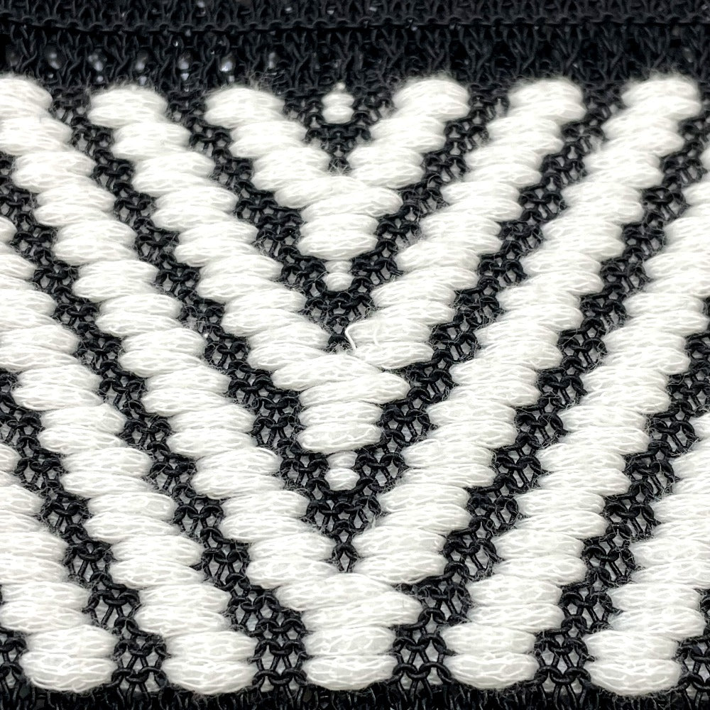 LOUIS VUITTON knit 1A3XJH Cotton, Nylon White x black Chevron stitch Jacquard Women XS Used Authentic