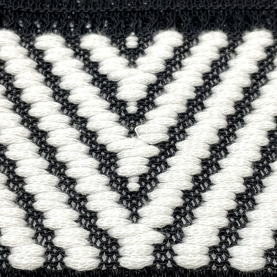 LOUIS VUITTON knit 1A3XJH Cotton, Nylon White x black Chevron stitch Jacquard Women XS Used Authentic