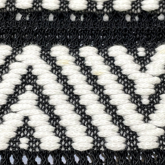 LOUIS VUITTON knit 1A3XJH Cotton, Nylon White x black Chevron stitch Jacquard Women XS Used Authentic