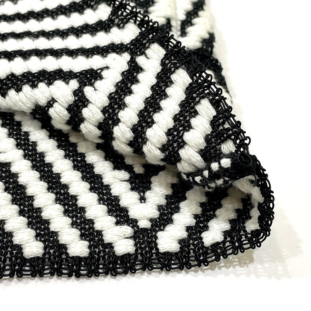 LOUIS VUITTON knit 1A3XJH Cotton, Nylon White x black Chevron stitch Jacquard Women XS Used Authentic