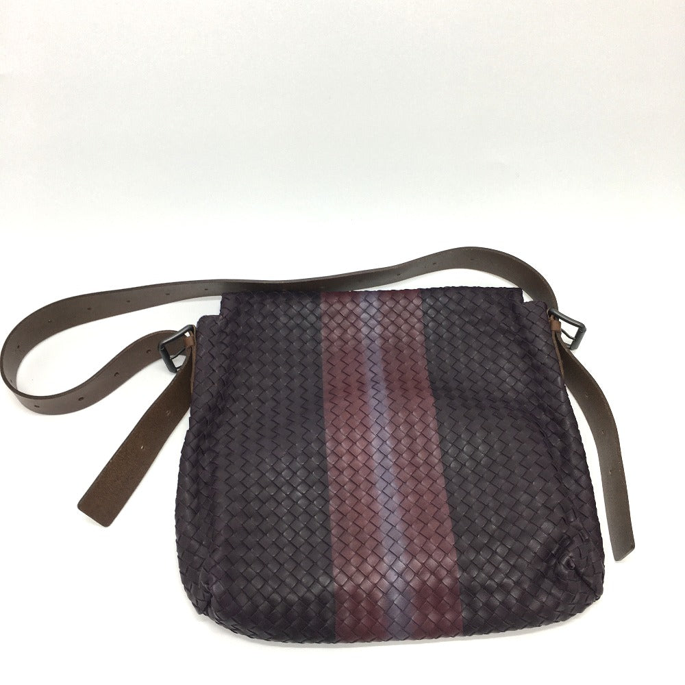BOTTEGAVENETA Shoulder Bag 161314 leather Brown INTRECCIATO Messenger mens Used Authentic