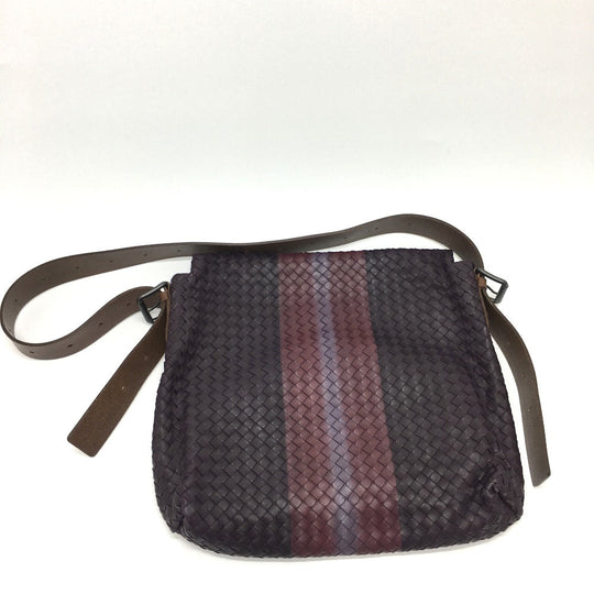 BOTTEGAVENETA Shoulder Bag 161314 leather Brown INTRECCIATO Messenger mens Used Authentic