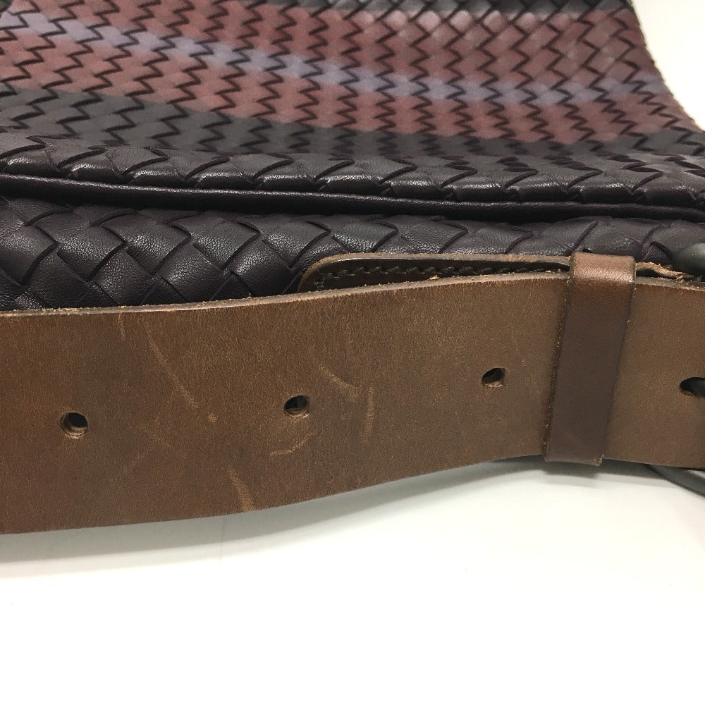 BOTTEGAVENETA Shoulder Bag 161314 leather Brown INTRECCIATO Messenger mens Used Authentic