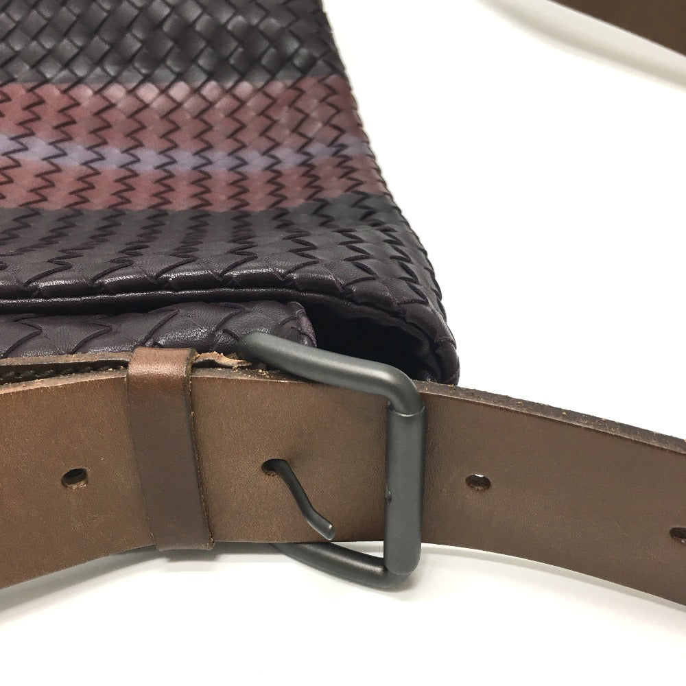 BOTTEGAVENETA Shoulder Bag 161314 leather Brown INTRECCIATO Messenger mens Used Authentic