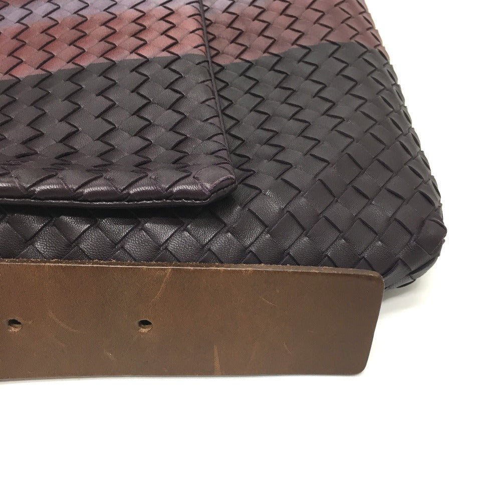 BOTTEGAVENETA Shoulder Bag 161314 leather Brown INTRECCIATO Messenger mens Used Authentic