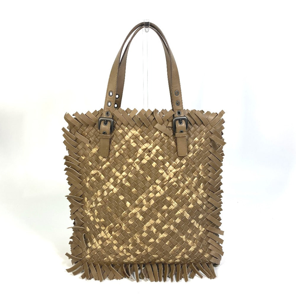 BOTTEGAVENETA Tote Bag 239898 leather beige INTRECCIATO mens Used Authentic