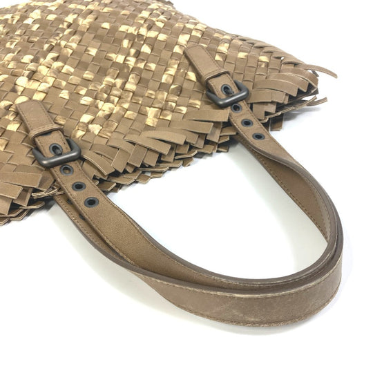 BOTTEGAVENETA Tote Bag 239898 leather beige INTRECCIATO mens Used Authentic