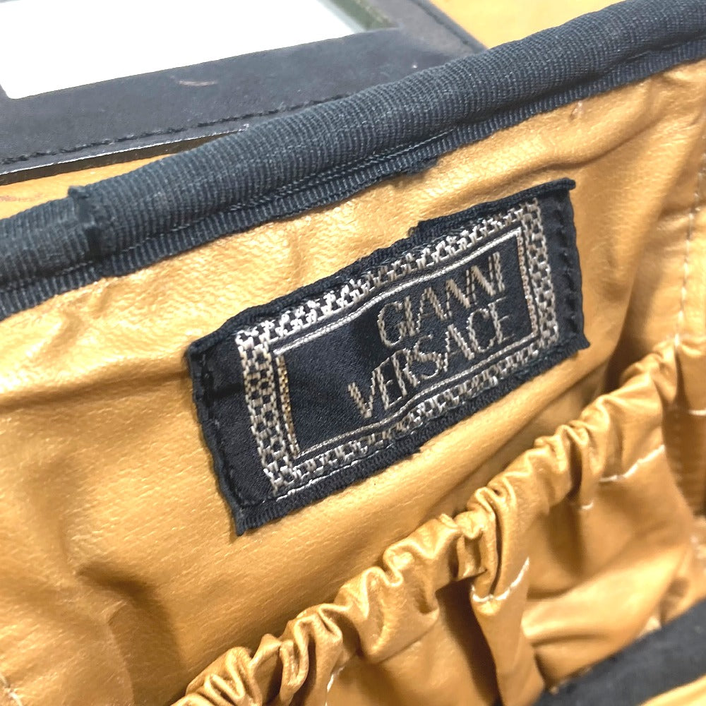 VERSACE Vanity bag PVC / Leather yellow All-over pattern, leopard, leopard Sunburst Women Used Authentic