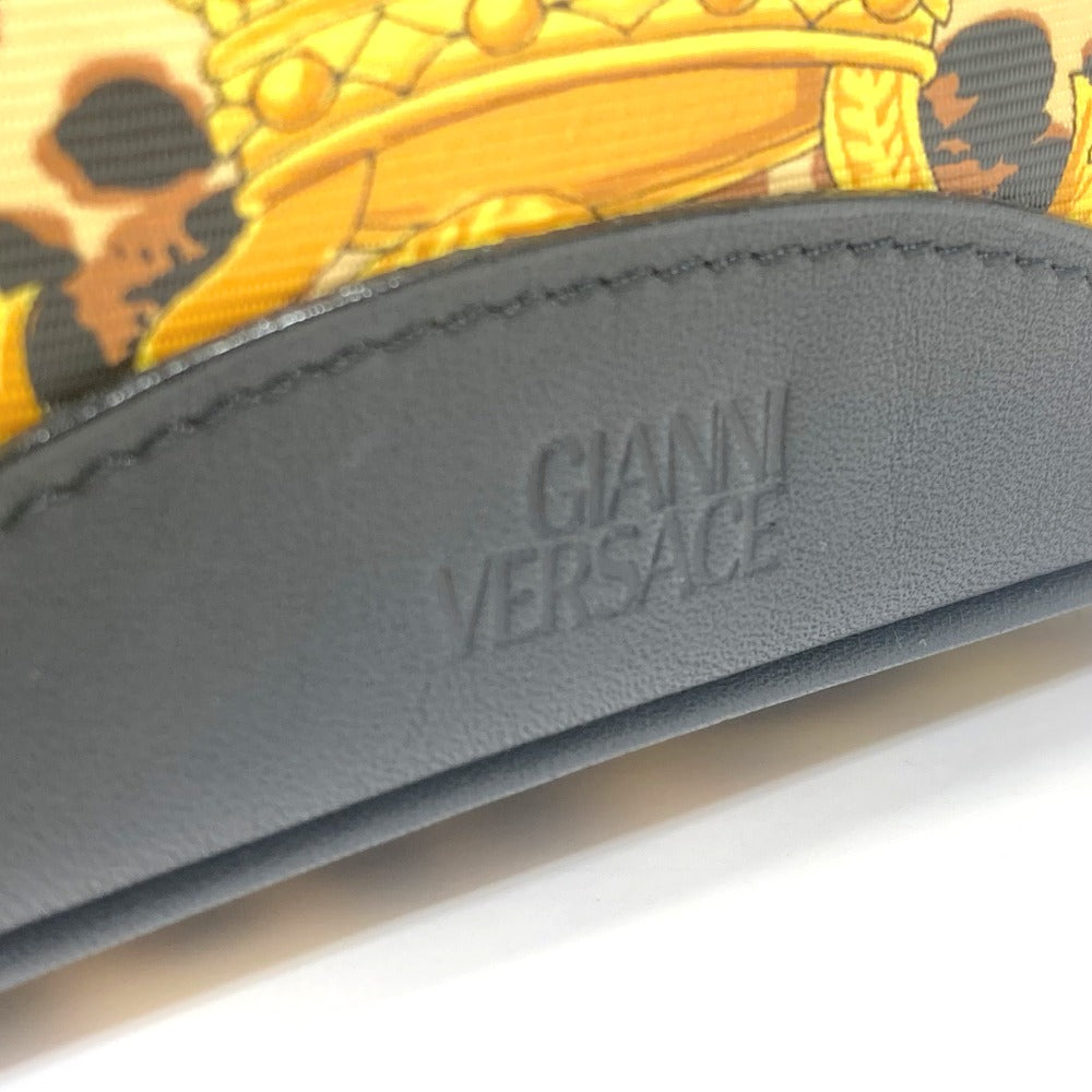 VERSACE Vanity bag PVC / Leather yellow All-over pattern, leopard, leopard Sunburst Women Used Authentic