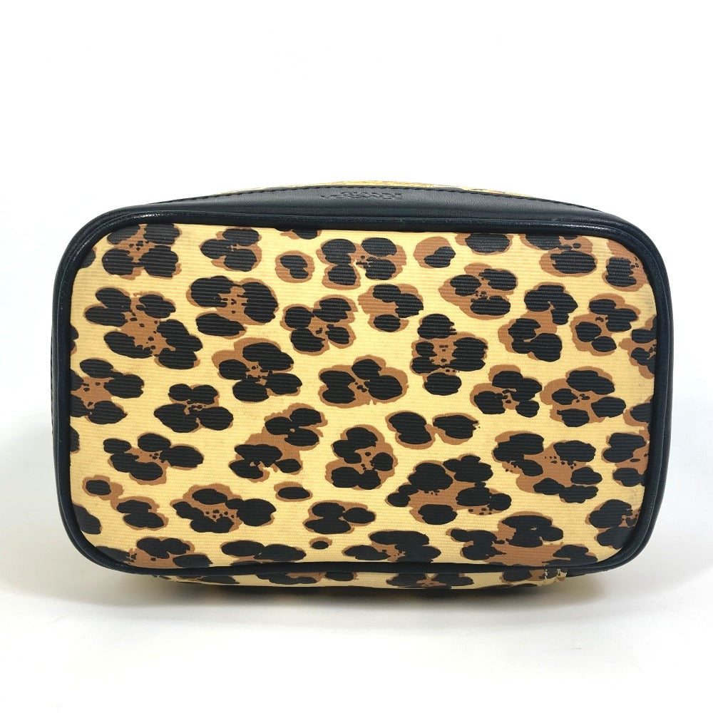 VERSACE Vanity bag PVC / Leather yellow All-over pattern, leopard, leopard Sunburst Women Used Authentic