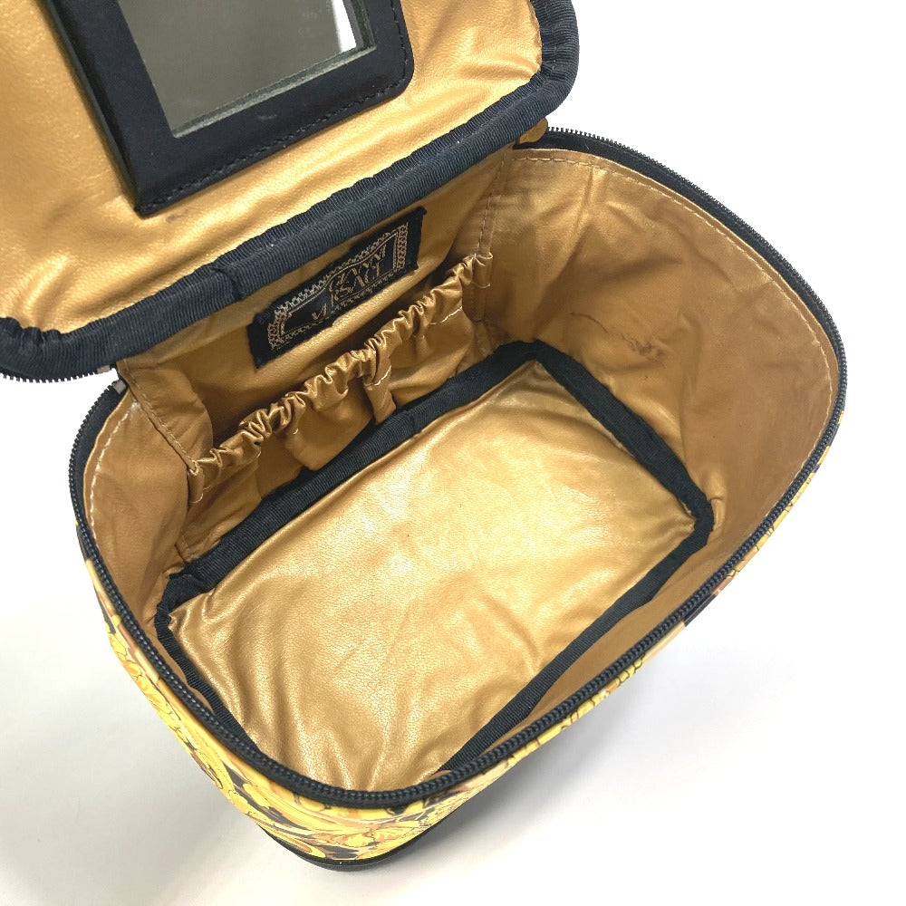 VERSACE Vanity bag PVC / Leather yellow All-over pattern, leopard, leopard Sunburst Women Used Authentic