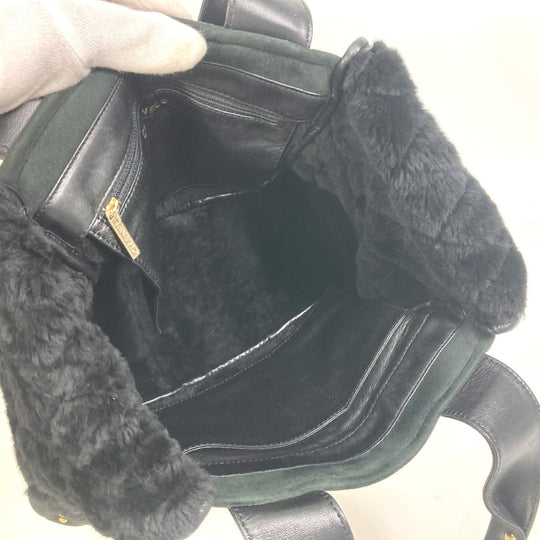 CHANEL Tote Bag Mouton, Leather black CC COCO Mark Cocoko Koon Small Women Used Authentic