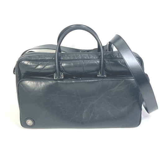 HUNTING WORLD Boston Duffel bag leather black Bag 2WAY mens Used Authentic