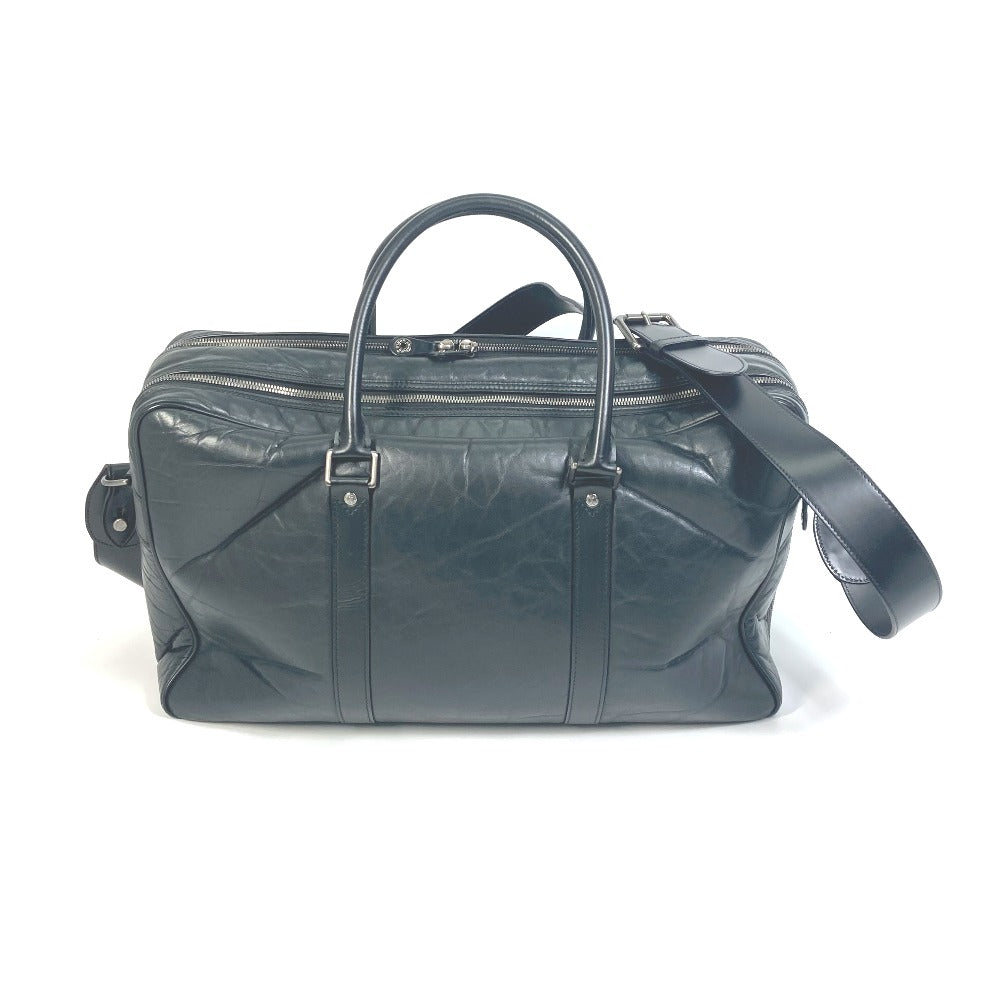 HUNTING WORLD Boston Duffel bag leather black Bag 2WAY mens Used Authentic