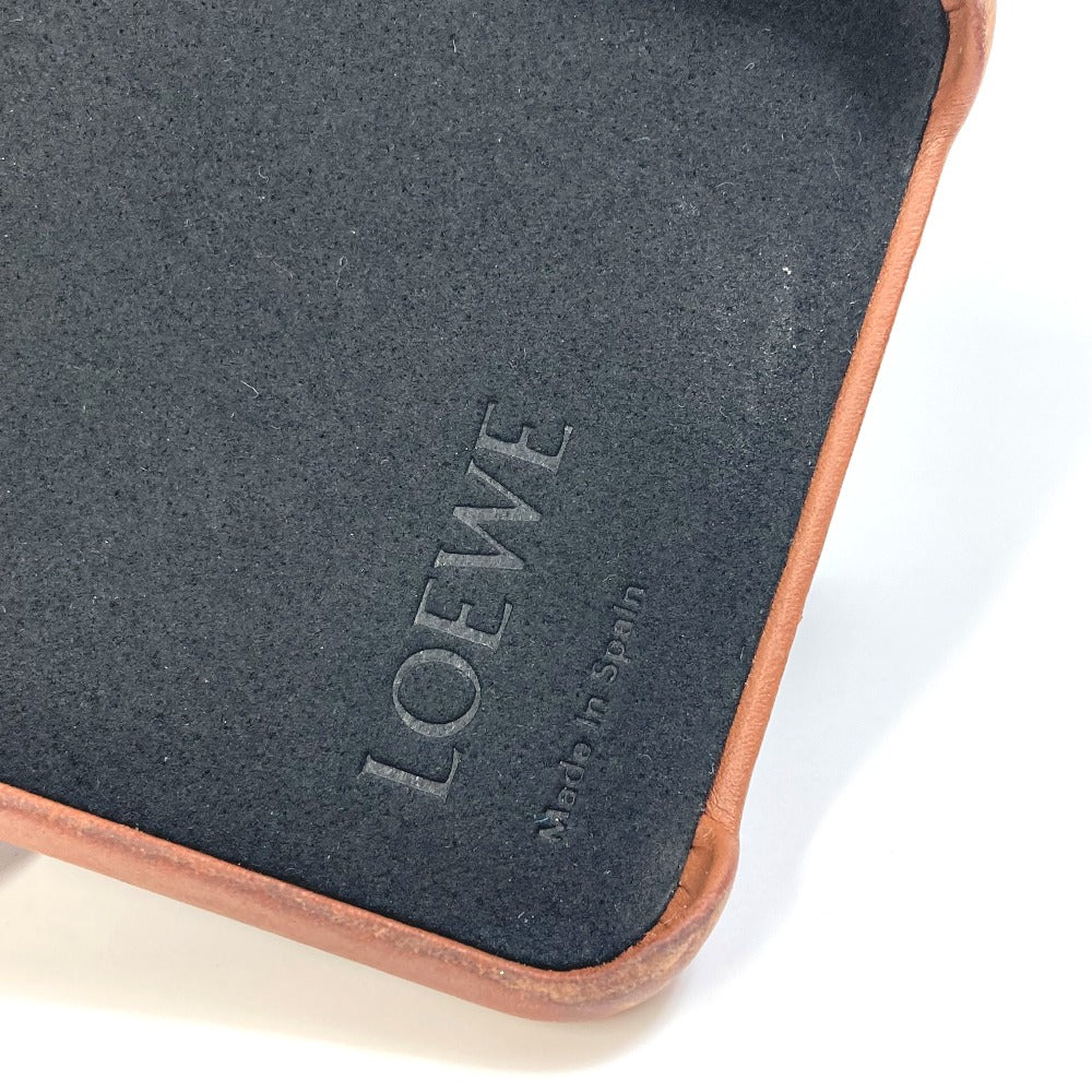 LOEWE Smartphone case leather Brown Phone case iPhone Case Shoulder Strap Women Used Authentic