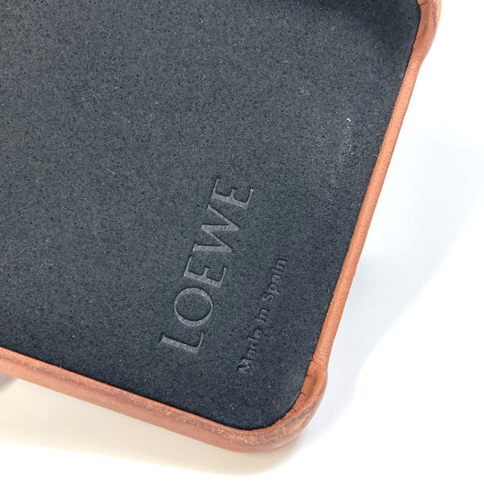 LOEWE Smartphone case leather Brown Phone case iPhone Case Shoulder Strap Women Used Authentic