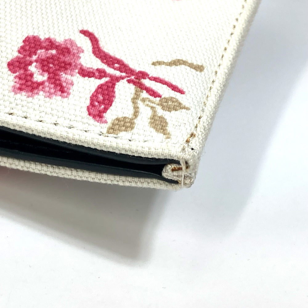 LOEWE Tote Bag Canvas / leather white Flower pattern Shoulder Bag Women Used Authentic