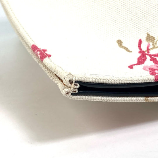 LOEWE Tote Bag Canvas / leather white Flower pattern Shoulder Bag Women Used Authentic