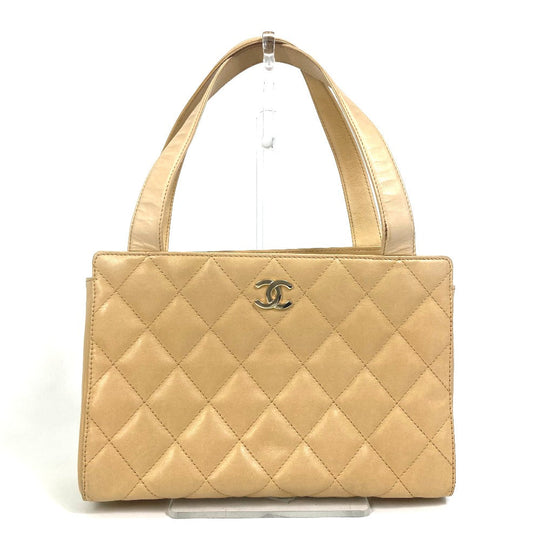 CHANEL Handbag Calfskin beige Matrasse Tote Bag Women Used Authentic