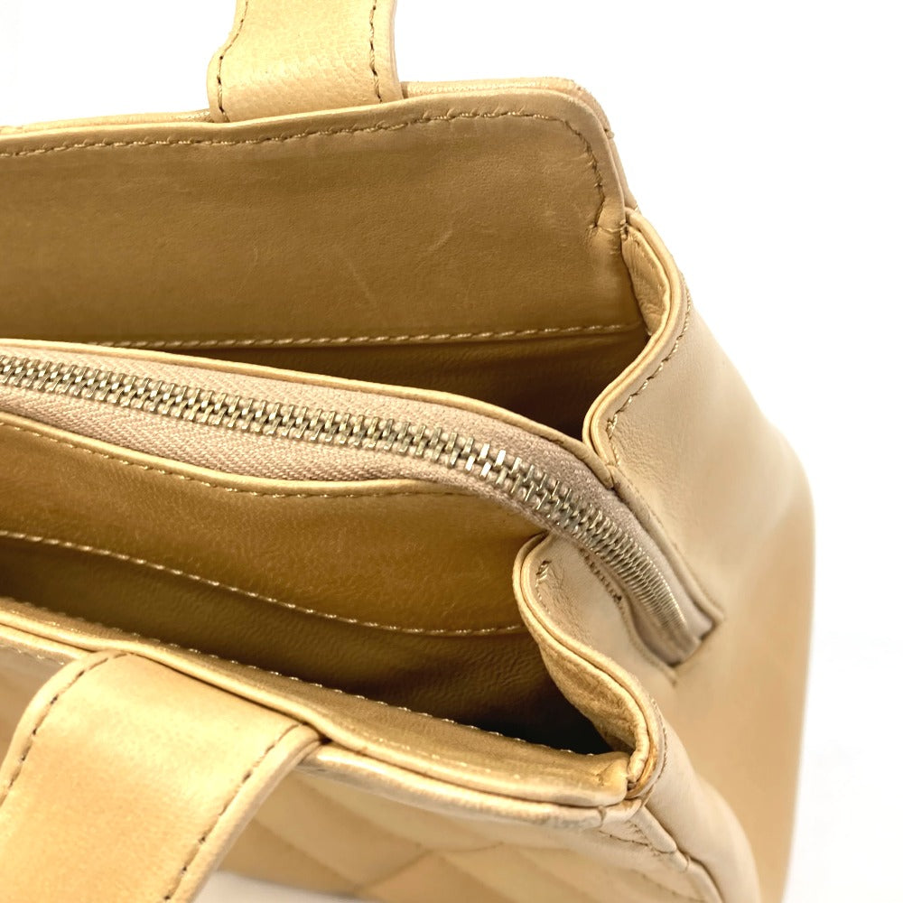 CHANEL Handbag Calfskin beige Matrasse Tote Bag Women Used Authentic