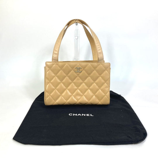CHANEL Handbag Calfskin beige Matrasse Tote Bag Women Used Authentic