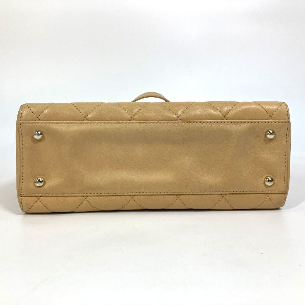 CHANEL Handbag Calfskin beige Matrasse Tote Bag Women Used Authentic