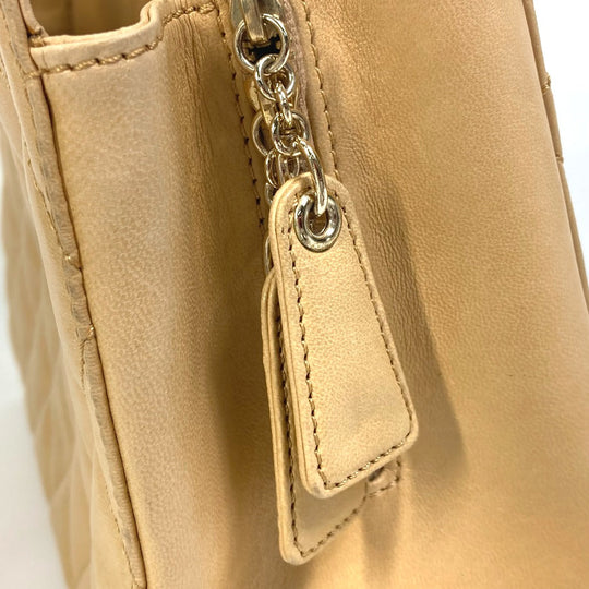 CHANEL Handbag Calfskin beige Matrasse Tote Bag Women Used Authentic