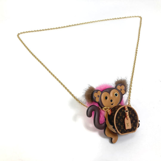 LOUIS VUITTON Necklace M00358 Monogram canvas Brown Monogram Body Chain Monkey