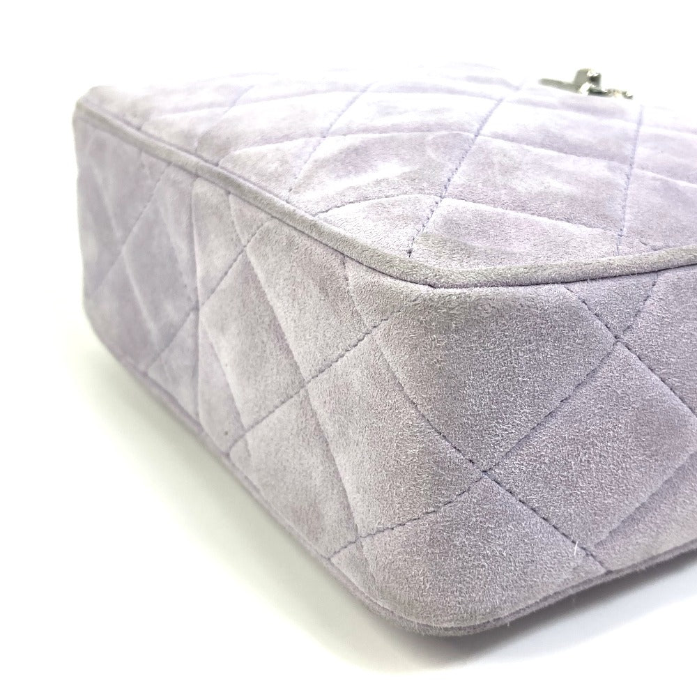 CHANEL Shoulder Bag suede purple CC COCO Mark Crossbody Mini matrasse Women Used Authentic