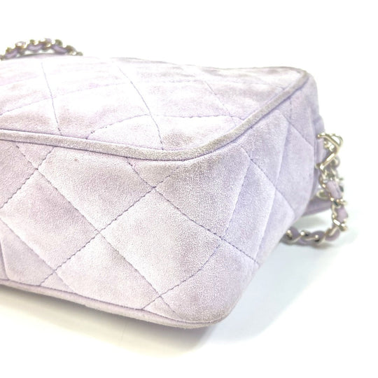 CHANEL Shoulder Bag suede purple CC COCO Mark Crossbody Mini matrasse Women Used Authentic
