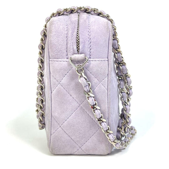 CHANEL Shoulder Bag suede purple CC COCO Mark Crossbody Mini matrasse Women Used Authentic