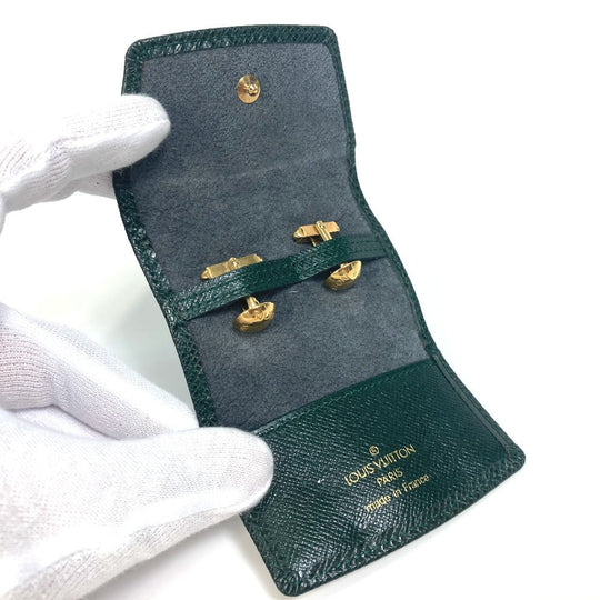 LOUIS VUITTON cuffs M30974 Gold Plated gold Monogram flower Buton de Manchette mens Used Authentic
