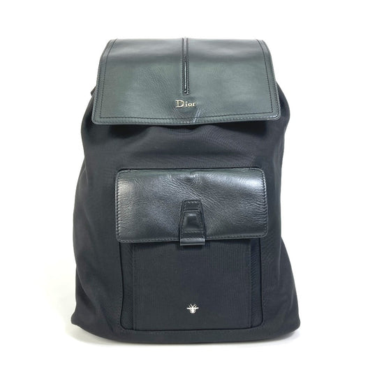 DIOR HOMME Backpack 1MOBA062 Canvas / leather black BEE MOTION mens Used Authentic