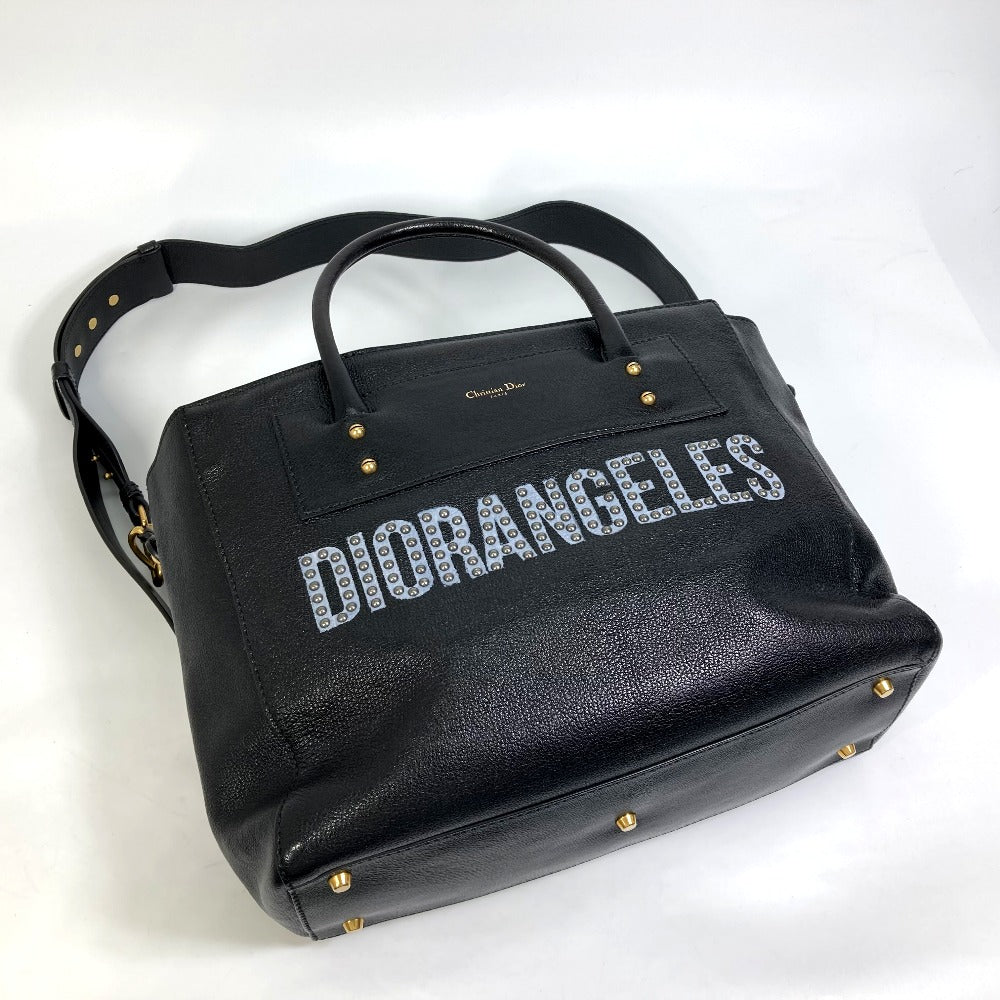 Christian Dior Tote Bag leather black DIORANGELS Shoulder Bag Shoulder Bag unisex(Unisex) Used Authentic