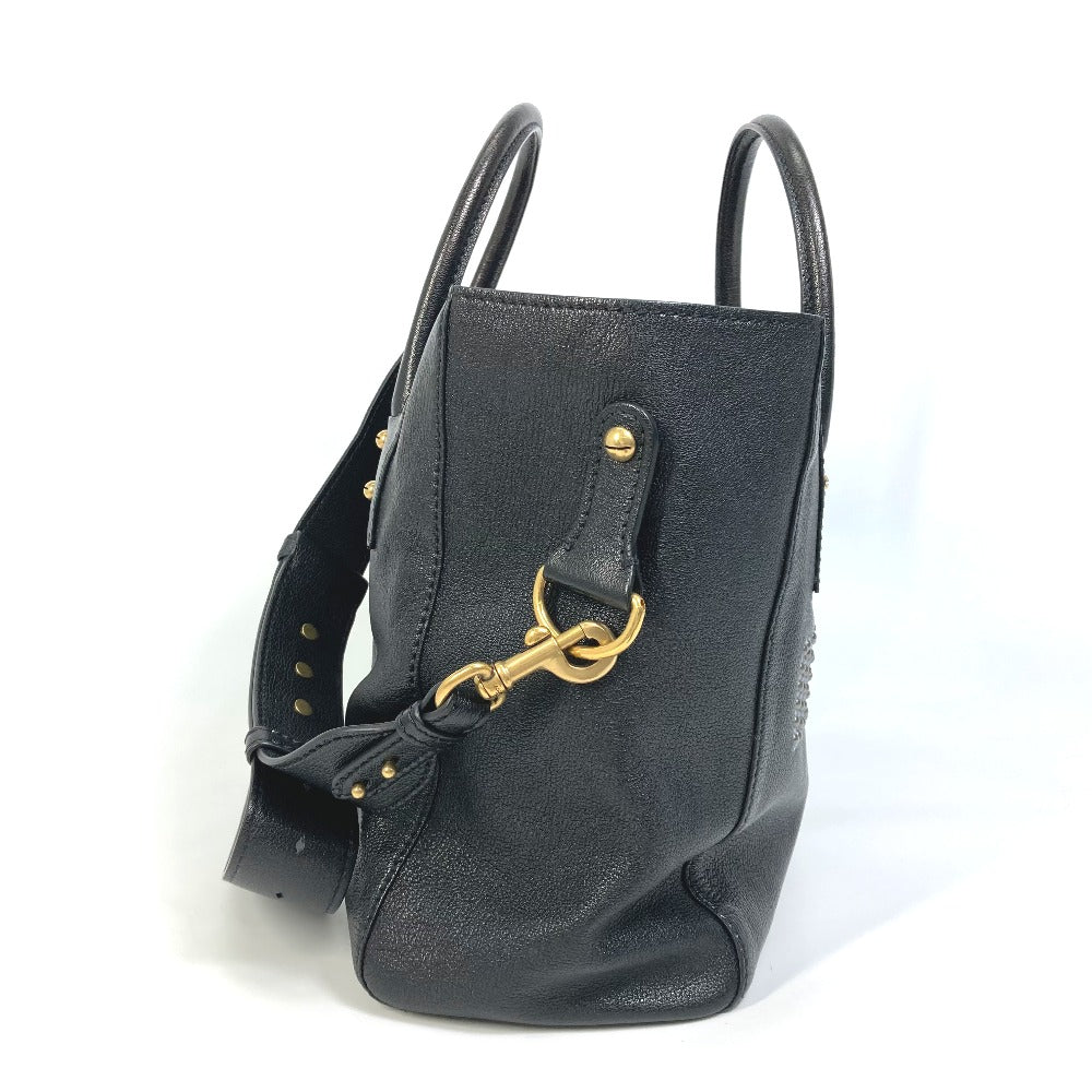 Christian Dior Tote Bag leather black DIORANGELS Shoulder Bag Shoulder Bag unisex(Unisex) Used Authentic
